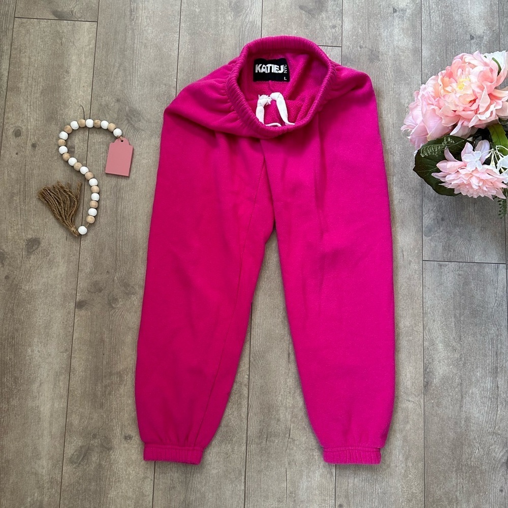 Katie J NYC Dylan Girls Raspberry Sweatpants Joggers Tween Size Large (12)